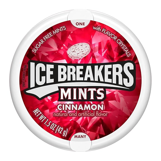 Ice Breakers Cinnamon Sugar Free Mints Tins, 1.5 oz (8 Count)