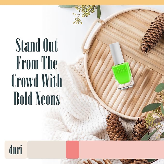 duri 646N NYC Apple Envy, Neon Green Nail Polish, Matte Finish, Quick Drying, 0.45 Fl Oz
