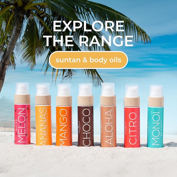 COCOSOLIS CHOCO Suntan & Body Oil - Organic Tanning Oil - Deep Chocolate Tan - Tanning Lotion Accelerator for Indoor and Outdoor Tanning Beds (3.71)