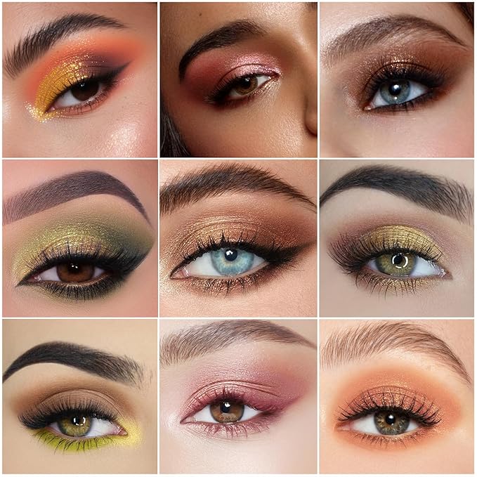 K'APEINE 15Colors Eyeshadow, Coloful Eye Shades Matte Metallic Shimmer Finish Makeup Palette High-Pigment Ultra-Glitter Eyeshadow Makeup with Long-Wearing Formula Makeup Pallet for Women Daily,Parties