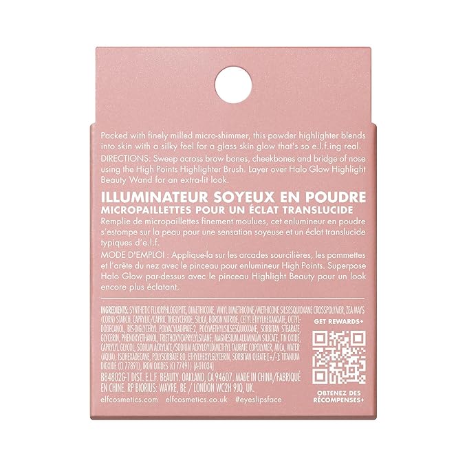 e.l.f. Halo Glow Silky Powder Highlighter, Long-Lasting Luminous Face Finish, Cake-Resistant With Micro-Shimmer, Vegan & Cruelty-Free, Soft Pearl Era