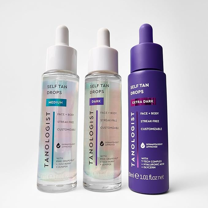 Tanologist Extra Dark Self Tan Drops, Streak-Free Body & Face Tanning Drops, No Fake Tan Smell, For Moisturizer & Lotion, Bronzing Face Tanner, Skincare Ingredients, Vegan, 1.01 fl. oz/30 ml Bottle