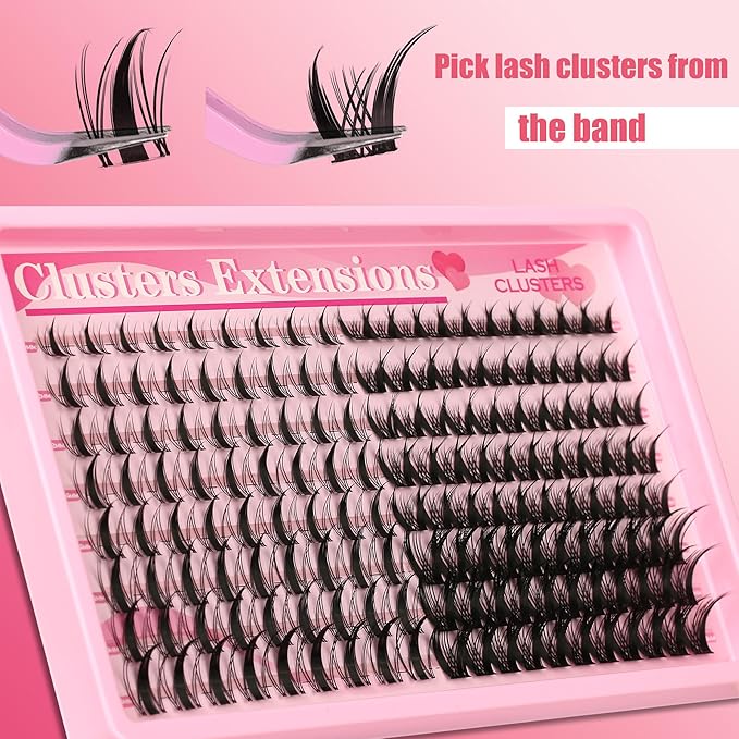 Gmagictobo Manga Lash Clusters Kit Spiky Lashes Clusters Fairy Lash Clusters Wet-Look Anime Lashes Pack 168 Pcs C/D Curl Individual Lashes Lash Bond and Seal Lash Tweezers
