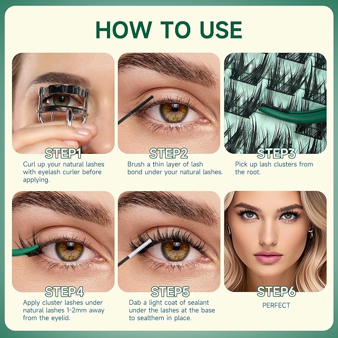 KEYYOU LASH Lash Clusters Manga Lashes 8-18mm C Curl Wispy Eyelash Clusters Ultra-Thin Natural Lashes Cluster with Spike Eyelash Extensions 120pcs Fairy False Eyelashes individual at home(F04,8-18mm)
