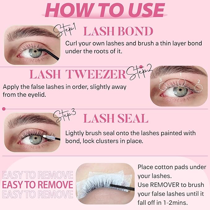 Lash Clusters 30D+40D Individual Lashes 320pcs Natural Cluster Eyelash Extensions 8-16MIX DIY Lash Extension D Curly Wispy False Eyelashes Clusters by TOOCHUNAG