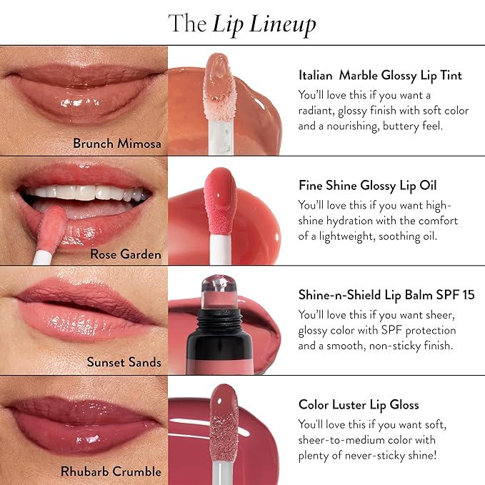 LAURA GELLER NEW YORK Color Luster Lip Gloss - Rhubarb Crumble | Non-Sticky Lip Gloss Treatment with Sheer High-Shine Color