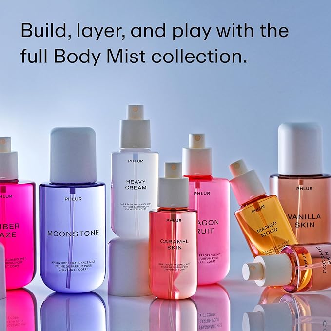 PHLUR Mango Mood Body Mist - Hair & Body Mist Fragrance - Mango, Jasmine, Patchouli & Vanilla Body Spray (8 Fl Oz)