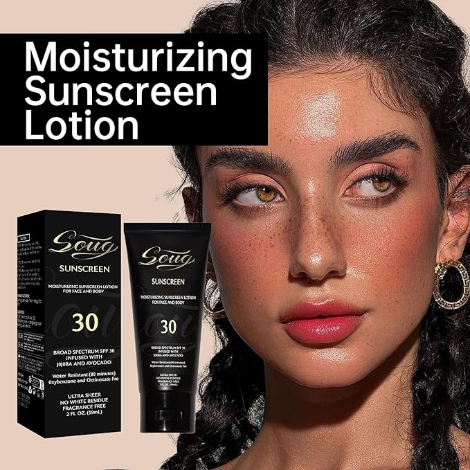 Sunscreen Black Girl, Sunscreen for black skin,Face & Body Moisturizing Sunscreen SPF 30, Black Gir'l Sunscreen for black women kids,Sunscreen no white cast 2PCS