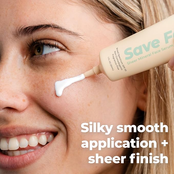 SPF 50 with Algae, Aloe & Antioxidants, Broad Spectrum Sunscreen Non-Aerosol, Hawaii Reef Compliant - Octinoxate, Oxybenzone & Petroleum Free (Save Face Single, 1PK)