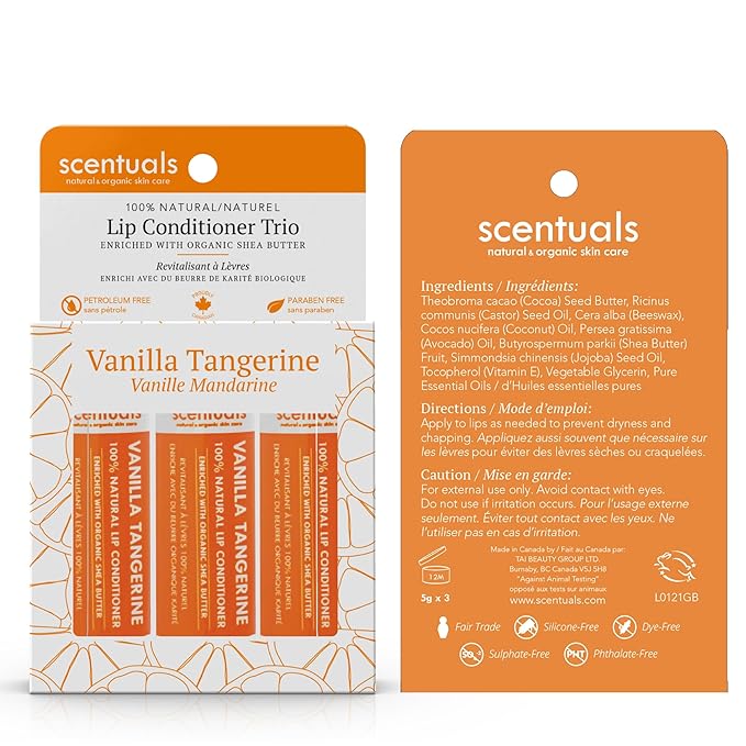 Lip Balm Vanilla Tangerine Set of Natural