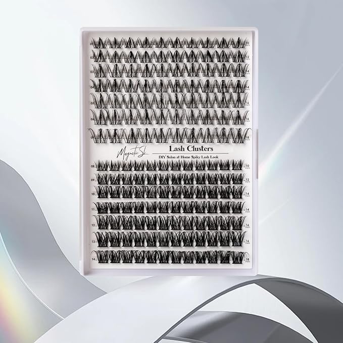 Lash Clusters 154pcs Manga Lash Extension Kit 10-18mm Cluster Eyelash Extensions Natural Invisible Band Lash Easy to Use at Home-M31+M30(Fairy+volume)