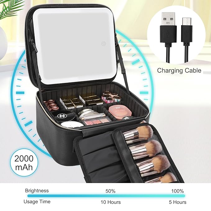 Relavel travel makeup bag with