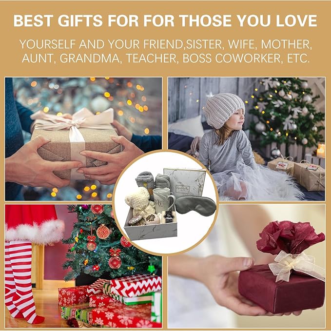BEECO GIF2U Spa Gift Baskets for Women,Luxury Self Care Gifts for Mom,Get Well Soon Gifts for Friend,Thank You Relaxing Box Gifts for Women 20th,30th,40th,50th,60th 70th 75th Birthday,Anniversary