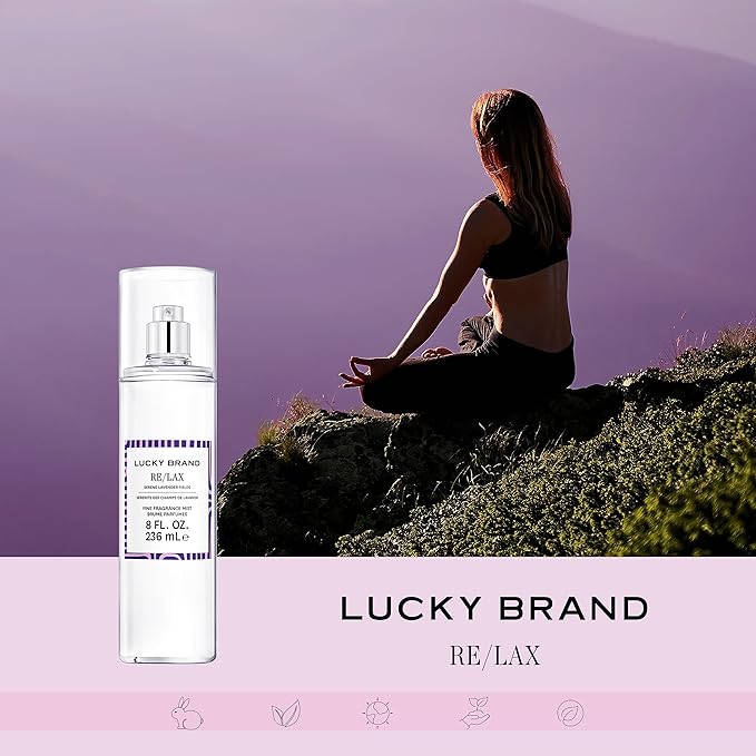LUCKY Brand Re/Lax The New Sustainably-Inspired & Tranquil Unisex Fine Fragrance Mist For Women & Men, 8.0 Fl Oz (Pack of 1)
