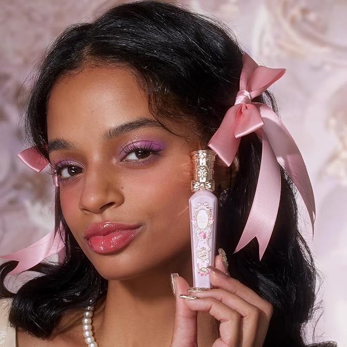 Flower Knows Violet Strawberry Rococo Glitter Lip Gloss G02 Rasberry Booze+Swan Ballet Shine Solid Lip Gloss Stick B06 Blue Ribbon