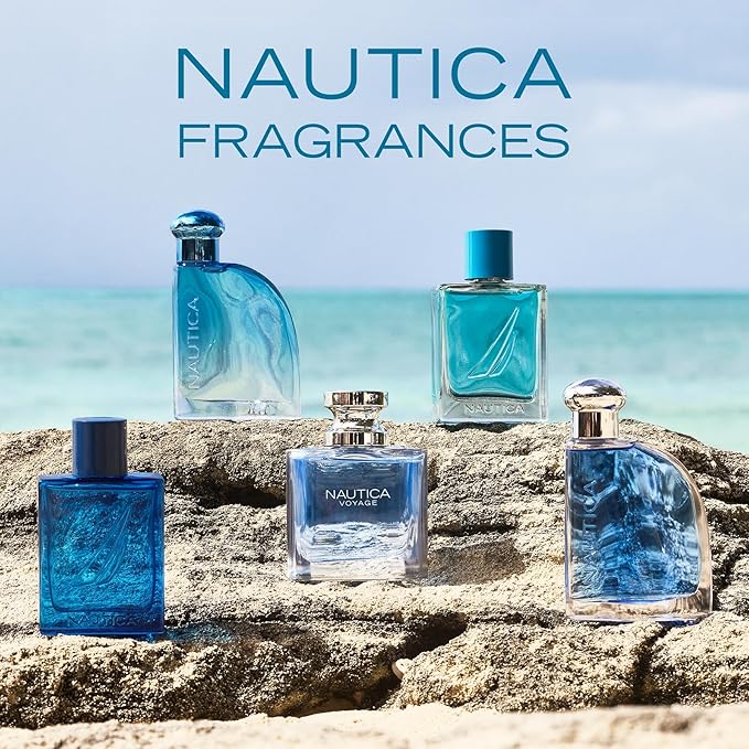Nautica Blue Eau de Toilette 3.4 fl oz (Pack of 1), Notes of Basil, Jasmine, and Cedarwood, Men's Fragrance, Long Lasting, Everyday Fragrance, Travel Size