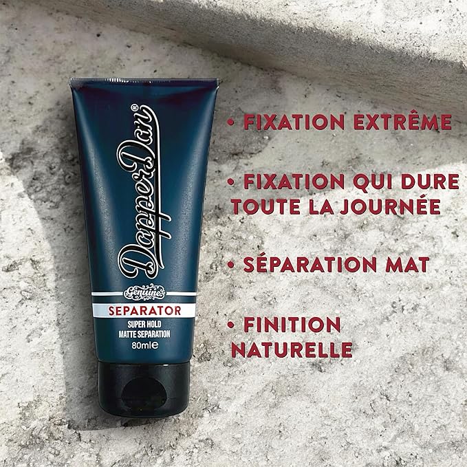 Dapper Dan Super Strong Hold Separator, For Short to Medium Length Styles, Creates Texture & Seperation, A Matte Finish Styling Cream For Natural Finish 2.71 fl oz
