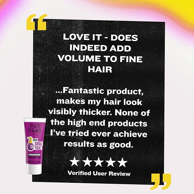 Bead Head by TIGI Small Talk MINI 3-in-1 Hair Thickening Cream - Use for Voluminous Hair - For Fine, Thin & Flat Hair - Use on Damp Hair - Premium Hair Thickening Products - 4.2 oz (2 Pack)