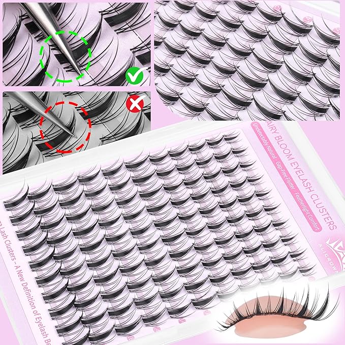 Manga Lash Clusters Kit Fairy Eyelash Clusters Kit Wispy Cluster Eyelash Extensions Natural Individual Lashes Kit C Curly Lash Extensions Kit with Invisible Band Lash Bond and Seal 110Pcs 8mm-18mm