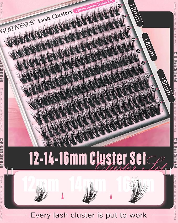 Spider Lash Clusters Wispy Eyelash Clusters Fluffy Lashes Clusters CC Curl Cluster Eyelash Extensions Light Volume Cluster Lashes 12-16mm Eyelashes Clusters for DIY Lash Extension