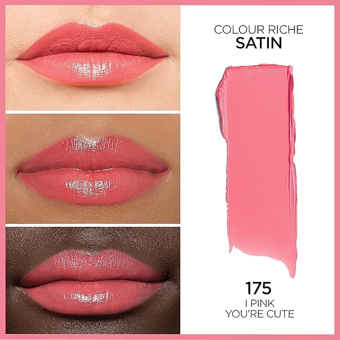 L’Oréal Paris Colour Riche Original Creamy, Hydrating Satin Lipstick with Argan Oil and Vitamin E, I Pink You're Cute , 1 Count