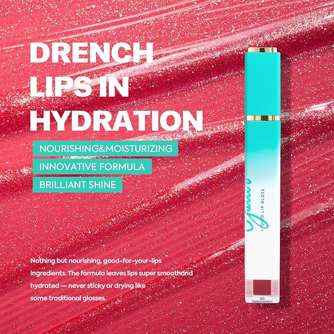 VANERIA Glitter Lip Gloss Shimmer,Matte Liquid Lipstick Rapid Drying,Long Lasting Highly Pigmented Color,Waterproof,Lipgloss Glitter Non-Sticky.shimmy(4ml/0.14oz)