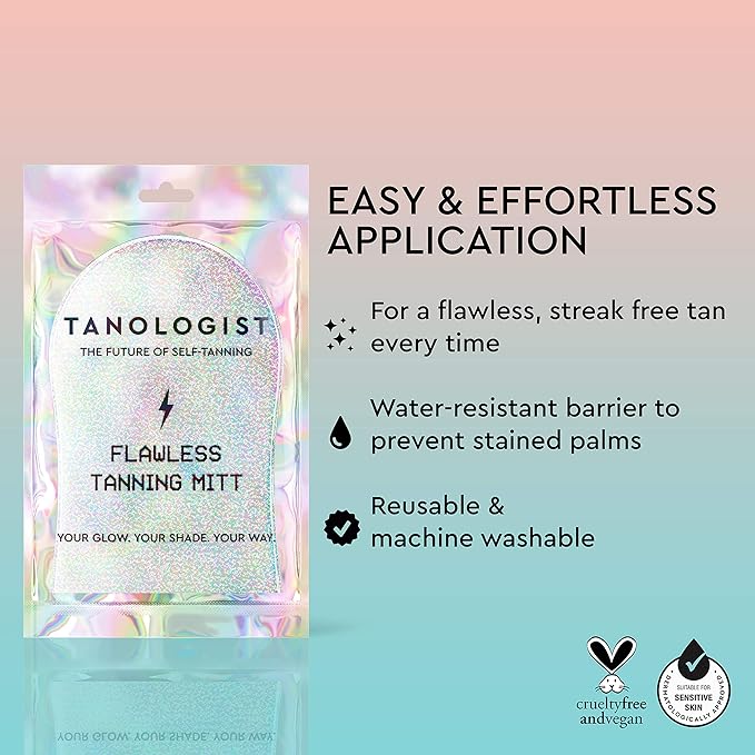 Tanologist Flawless Tanning Mitt - Reusable and Washable Self Tanner Applicator for Smooth and Streak Free Self Tan, 1 Count