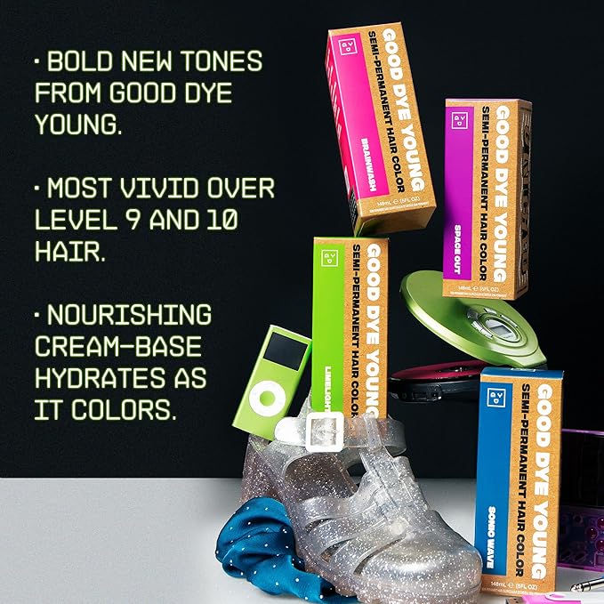 Good Dye Young Semi-Permanent Hair Color, Vegan and Cruelty-Free Hair Dye, Last up to 24 Washes, Non-Damaging Conditioning Hair Color (5FL OZ, Limelight)