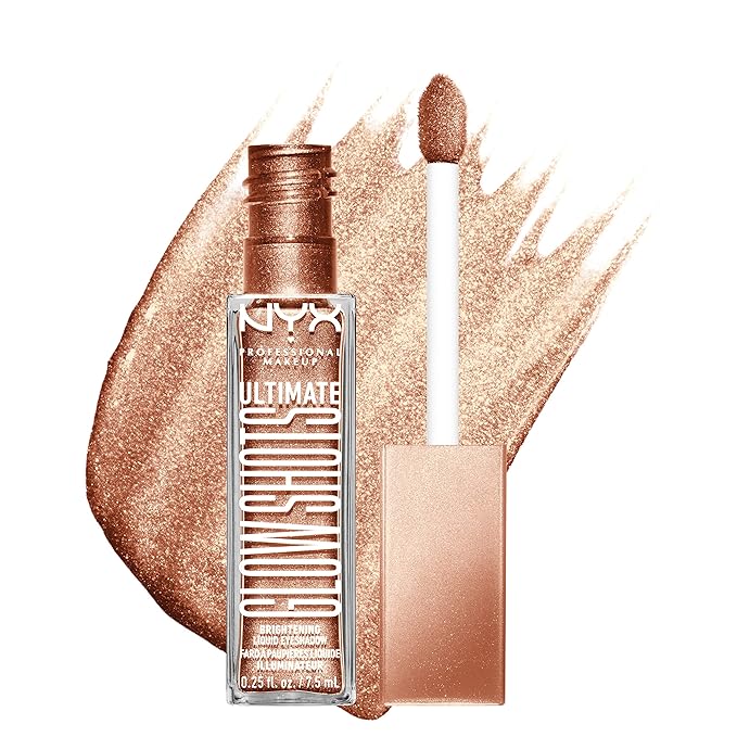 NYX PROFESSIONAL MAKEUP Ultimate Glow Shots, Liquid Eyeshadow, Long-Lasting Shimmer Eye Shadow with Vitamin C - Golden Goji