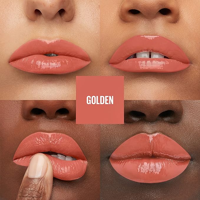 Maybelline Super Stay Vinyl Ink Longwear No-Budge Liquid Lipcolor Makeup, Highly Pigmented Color and Instant Shine, Golden, Pink Lipstick, 0.14 fl oz, 1 Count