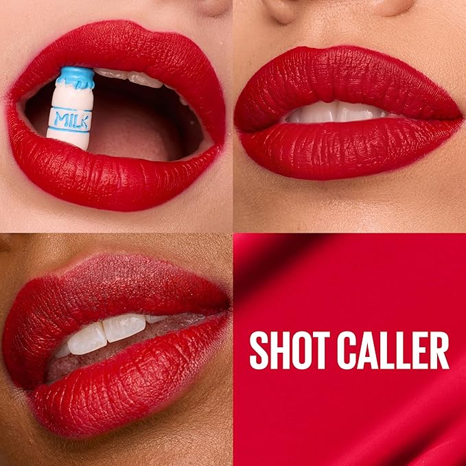 Maybelline Super Stay Matte Ink Liquid Lipstick Makeup, Long Lasting High Impact Color, Up to 16H Wear, Shot Caller, Bright Pinky Red, 1 Count, Packaging May Vary