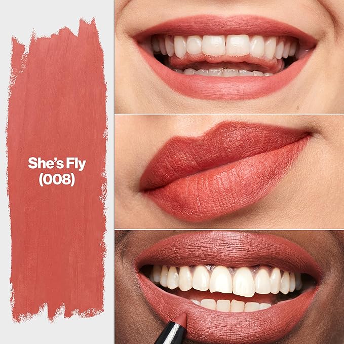 REVLON ColorStay Matte Lite Crayon Lipstick with Built-in Sharpener, Smudge-proof, Water-Resistant Non-Drying Lipcolor, 008 She's Fly, 0.049 oz