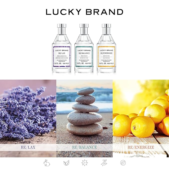 Lucky Brand Re/Energize The New Sustainably-Inspired & Exhilarating Mood-Evoking Unisex Fragrance For Women & Men, 3.4 Fl Oz EDT Spray (Pack of 1)