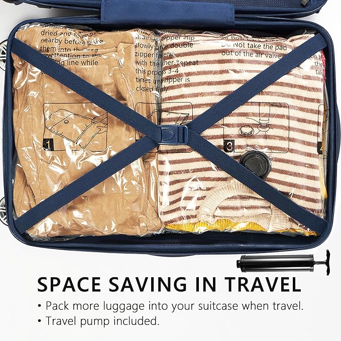 4 X-Jumbo Vacuum Storage Bags, Compression Packing Seal Space Saver Cubes for Clothing Bedding Comforters Blankets Pillows