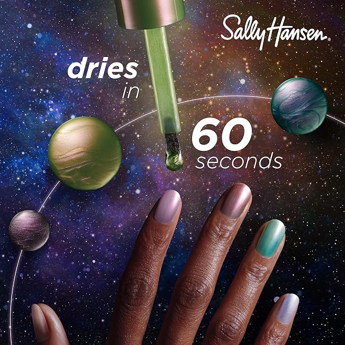 Sally Hansen Insta-Dri® Galactic, Center of the Universe, Quick Dry, Long Lasting, Streak-Free Shine, Metallic Green Nail Polish