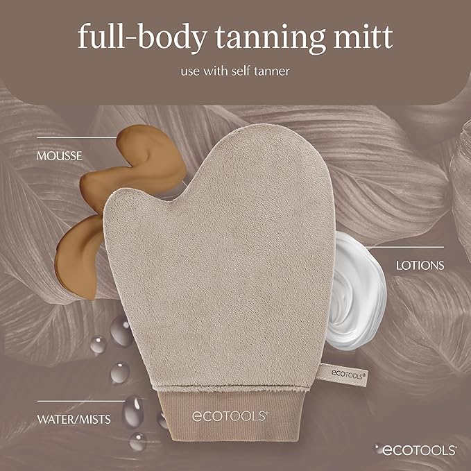 EcoTools Good Tan Full-Body Tanning Mitt, For Self-Tan Application, Use Self Tanning Mitt With Tanning Mousse, Lotions, & Tanning Waters, Eco Friendly Self Tan Mitt, Vegan, & Cruelty-Free, 1 Count