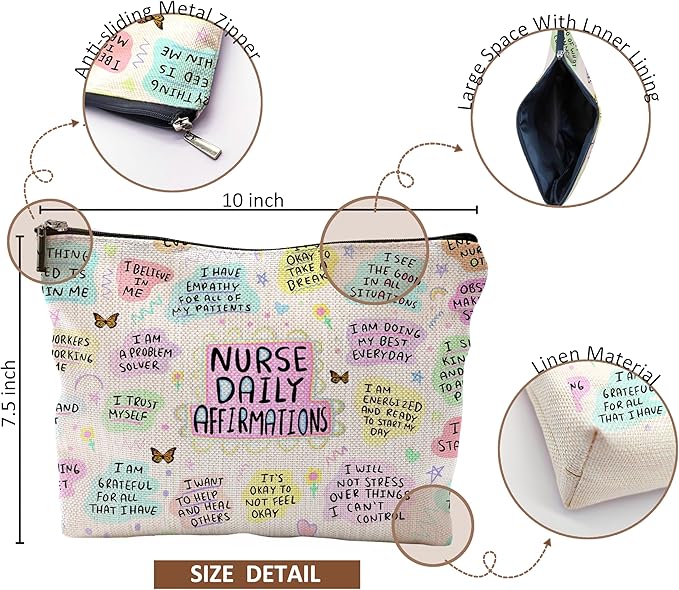 QGFM Nurse Makeup Bags,Nurse Gifts for Women,Nurse Cosmetic Bags With Zipper,Nurse Gifts for Nursing Student,Student Nurse Gifts(K style)