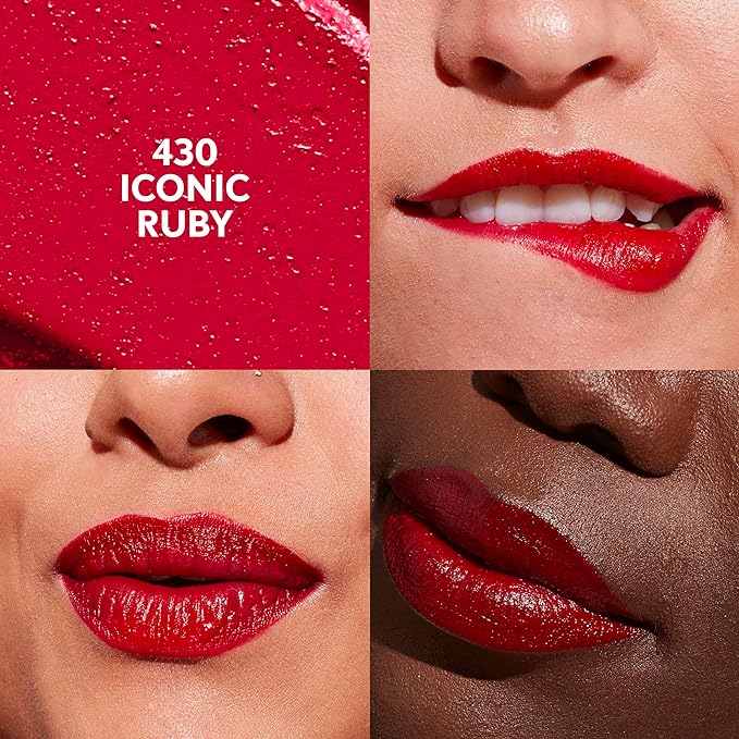 COVERGIRL Clean Lip Color, Iconic Ruby, Satin Finish, Squalane, Avocado & Aloe, Carmine-Free, Non-Drying, 0.12oz