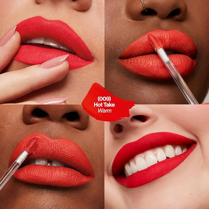 Revlon ColorStay Limitless Matte Liquid Lipstick, Vegan Formula, No-Budge, Longwear Lip Color, Long Lasting, Lightweight/Comfortable, Waterproof, 009 Hot Take, 0.17 fl oz