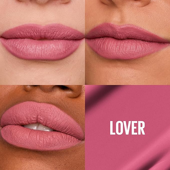 Maybelline Super Stay Matte Ink Liquid Lipstick Makeup, Long Lasting High Impact Color, Up to 16H Wear, Lover, Mauve Neutral, 1 Count, Packaging May Vary