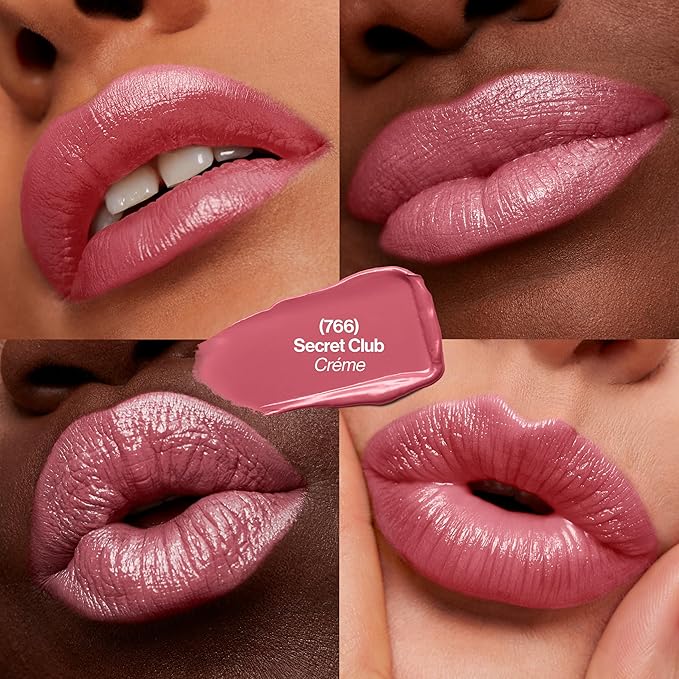 Revlon Super Lustrous Lipstick, Creamy Formula For Soft, Fuller-Looking Lips, Moisturized Feel, 766 Secret Club, 0.15 oz