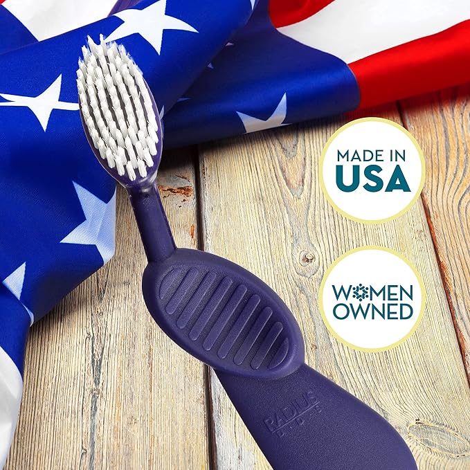 RADIUS Flex Brush with Soft Bristles Toothbrush BPA Free & ADA Accepted Designed to Improve Gum Health & Reduce Issues - Right Hand - Yellow/White - Pack of 1