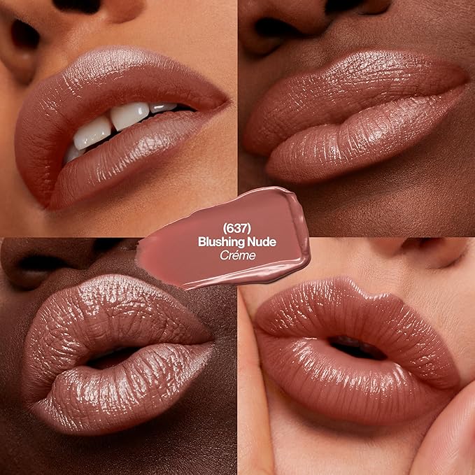 Revlon Super Lustrous Lipstick, Creamy Formula For Soft, Fuller-Looking Lips, Moisturized Feel, Blushing Nude (637), 0.15 oz