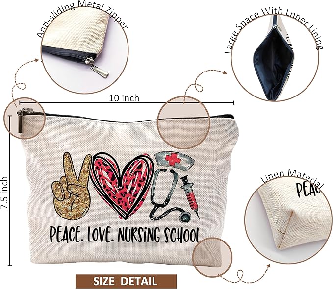 QGFM Nurse Gifts for Women: Nurses' Makeup Bags With Zipper