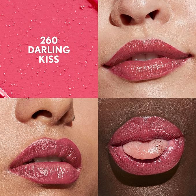 COVERGIRL Clean Lip Color, Darling Kiss, Satin Finish, Squalane, Avocado & Aloe, Carmine-Free, Non-Drying, 0.12oz