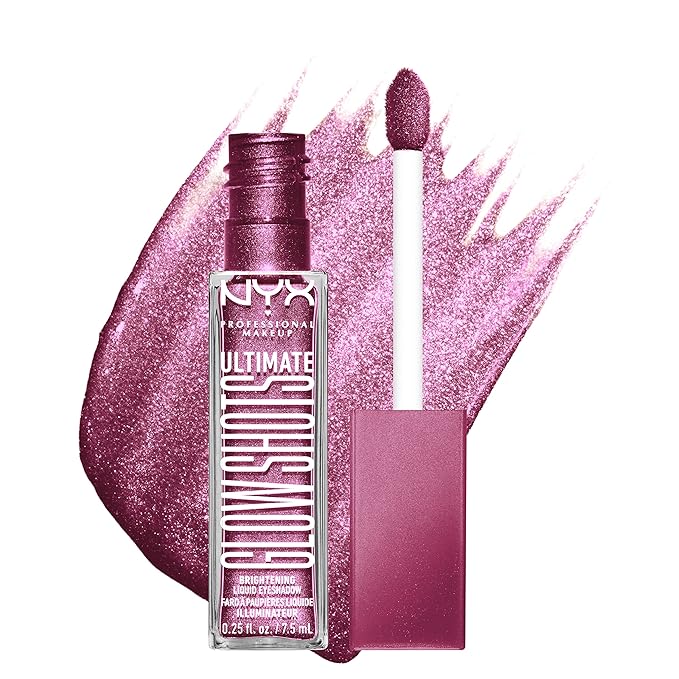 NYX PROFESSIONAL MAKEUP Ultimate Glow Shots, Liquid Eyeshadow, Long-Lasting Shimmer Eye Shadow with Vitamin C - Plum Player