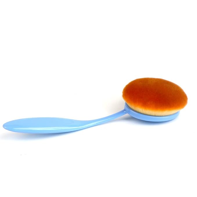 Yoseng Oval Foundation Brush, Large Toothbrush Makeup Brushes Fast Flawless Application Liquid Cream Powder Foundation,Sunscreen Applicator for Kids（Blue)