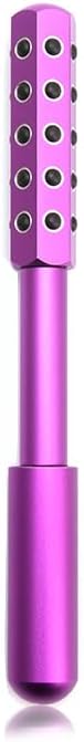 Betypura 30-Stone Facial Roller - Cooling Face & Neck Massager Tool for Skin Rejuvenation | 360° Contouring with Germanium Stones & Aircraft Aluminum | Portable 7.6" Beauty Roller - Purple
