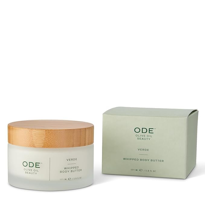 McEvoy Ranch Whipped Body Butter | ODE Olive Oil Beauty | 5.8 FL OZ | Crafted with Organic EVOO, Hyaluronic Acid, Organic Shea & Cocoa Butters | Nourishing, Brightening, Firming (Verde)