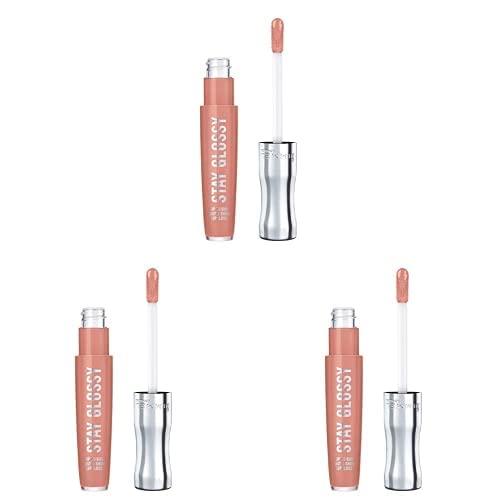Rimmel Stay Glossy 6HR Lip Gloss, Sunday Brunch, 0.18 Fl Ounce (Pack of 3)